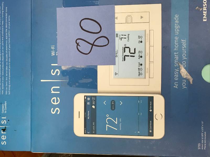 lot 80 image: SENSI ST55 Emerson Wi-Fi Thermostat for Smart Home  in good working condition