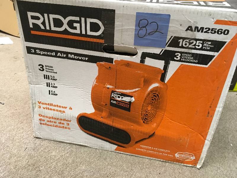 lot 82 image: RIDGID 1625 CFM Air Mover  in good working condition
