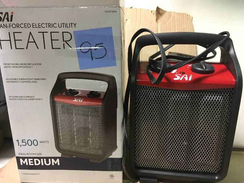 lot 95 image: SAI 1,500-Watt Recirculating Utility Heater like new