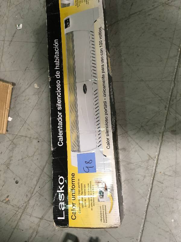lot 98 image: Lasko Heaters 1500 Watt Low Profile Silent Room Heater with Digital Display - in good working condition