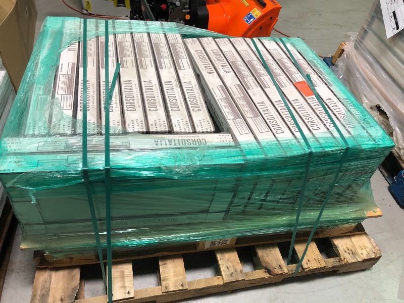 lot 106 image: Corso Italia Impero Calacatta Oro 12 in. x 24 in. Porcelain Floor and Wall Tile (11.63 sq. ft.  case) 18 CASES NOT USED