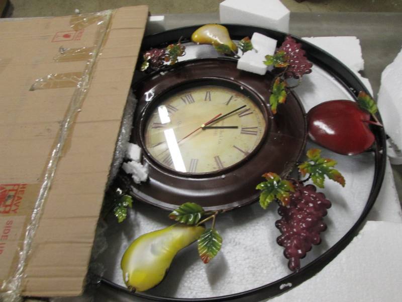 lot 24 image: Fruit Clock open box, untested Reta...