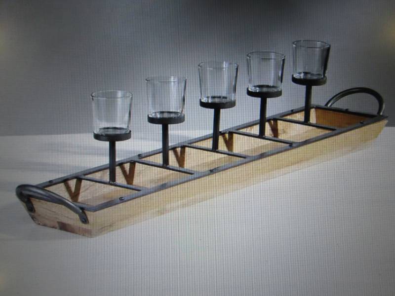 lot 40 image: 5-Light Candle Holder open box, one...
