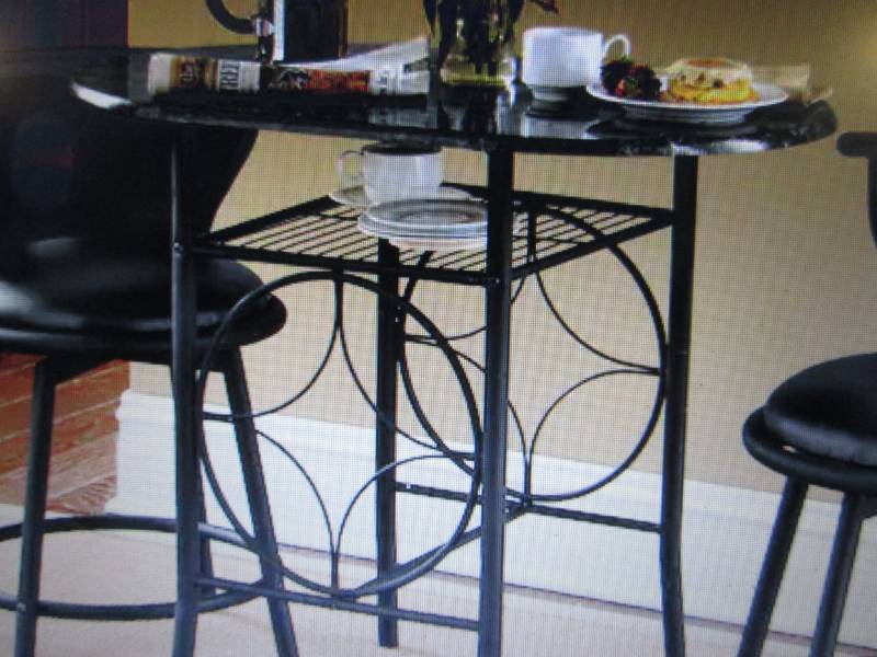 lot 42 image: Faux Granite Bistro Table only Asse...
