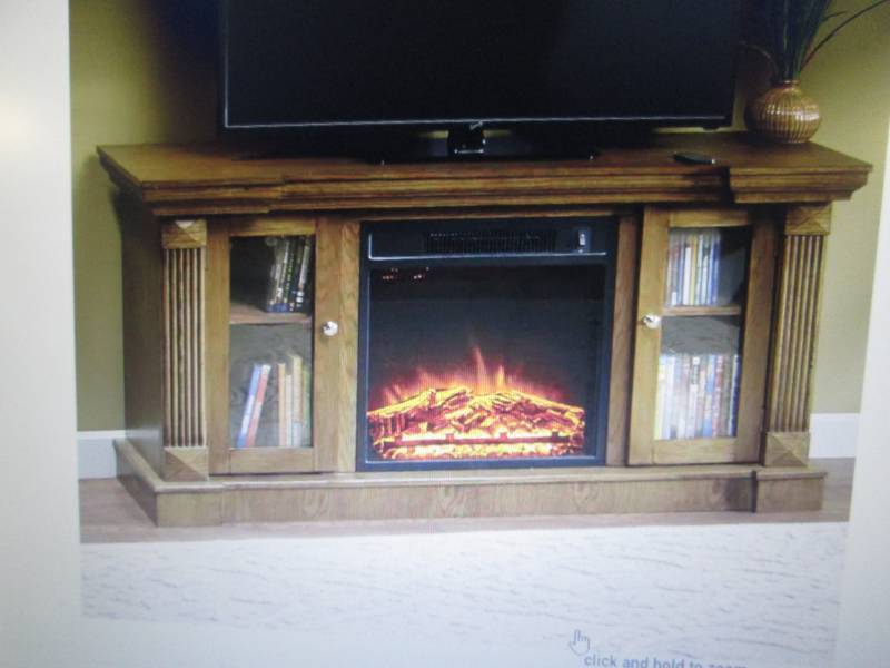 lot 47 image: 2-Door Entertainment Fireplace Cabi...
