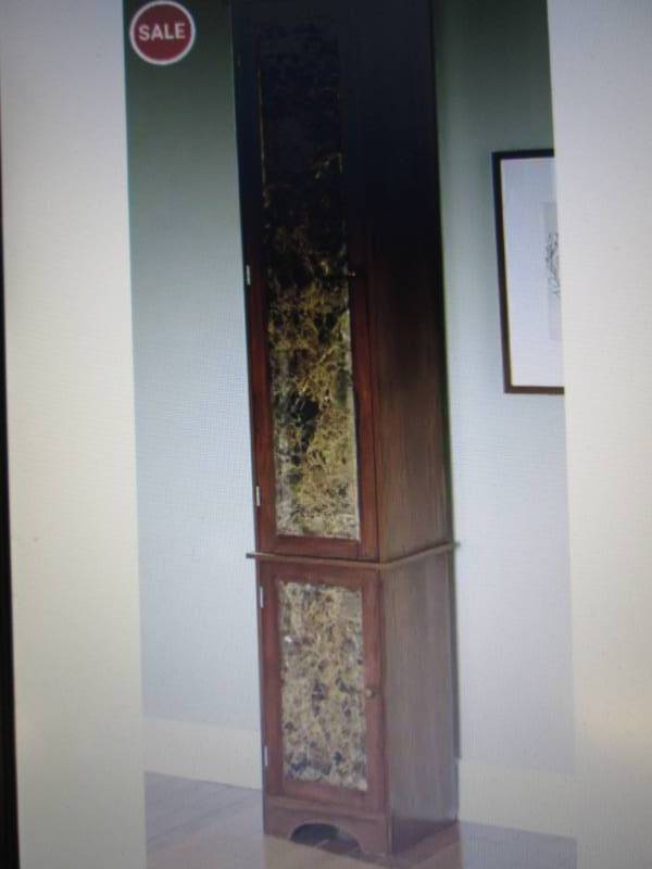 lot 49 image: Faux Marble 2-Door Pantry open box ...