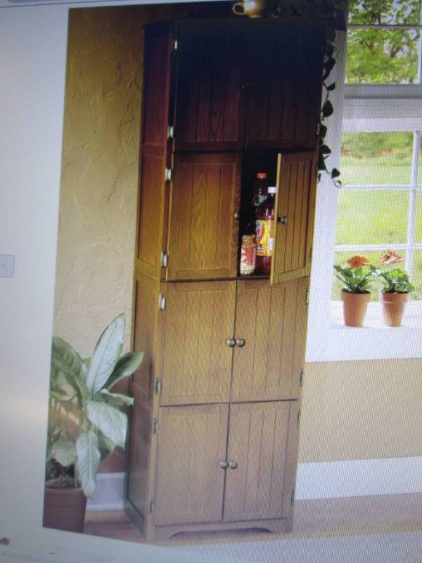lot 56 image: 8 Door Wall Cabinet open box Retail...