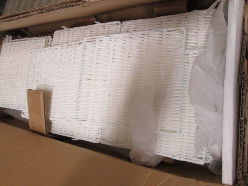 lot 57 image: 10 Basket Faux Wicker Storage in Wh...