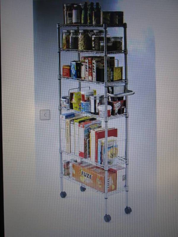 lot 66 image: Metal Thin Rolling Pantry open box ...