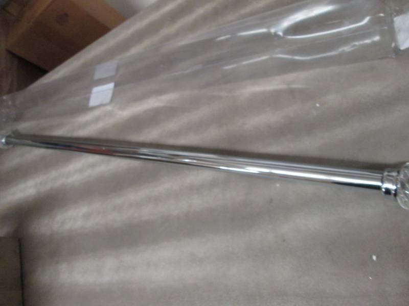 lot 76 image: Glass & Chrome Curtain Rod Retail $...