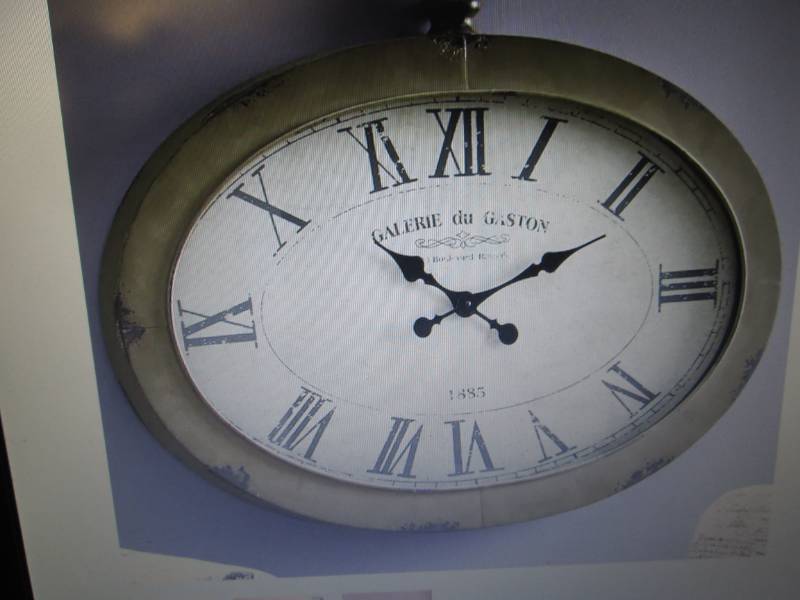 lot 79 image: Oval Wall Clock open box, untested ...