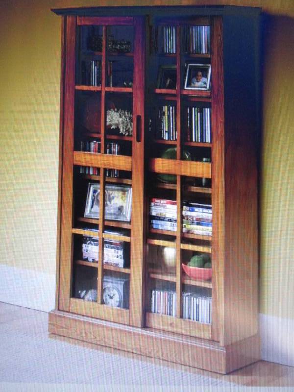 lot 89 image: Merrick Sliding Door Media Cabinet ...