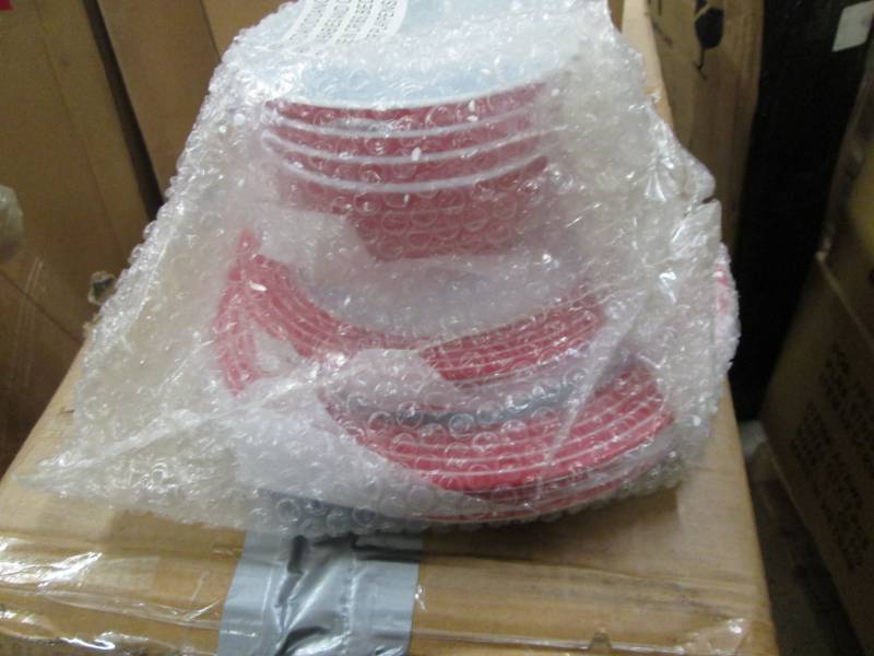 lot 94 image: 12 pc Melamine Dinnerware Retail $2...