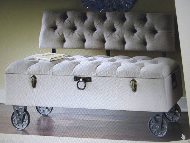 lot 107 image: Bethany Tufted Trunk Storage Bench ...