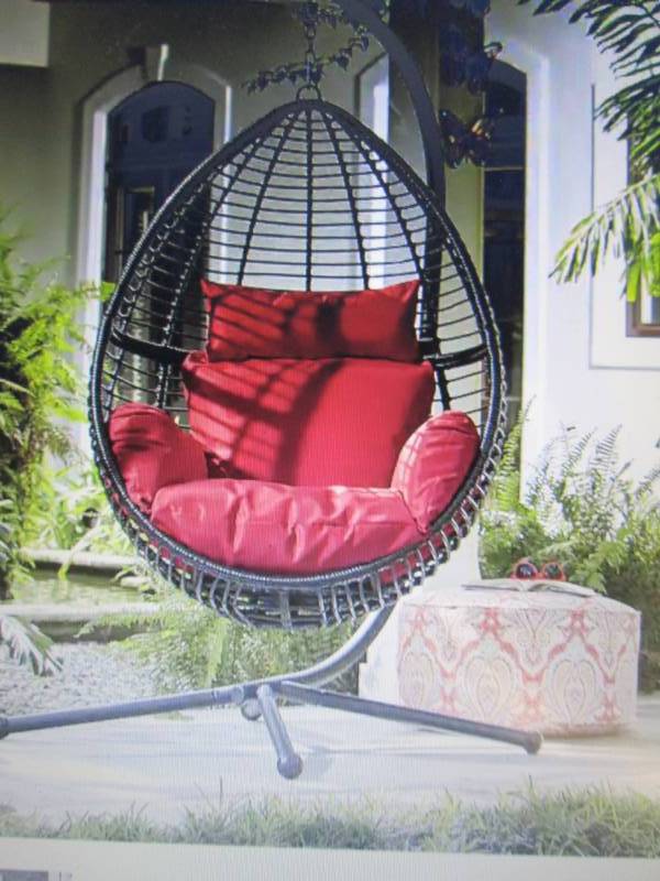 lot 108 image: Egg Chair Swing open box, no cushio...