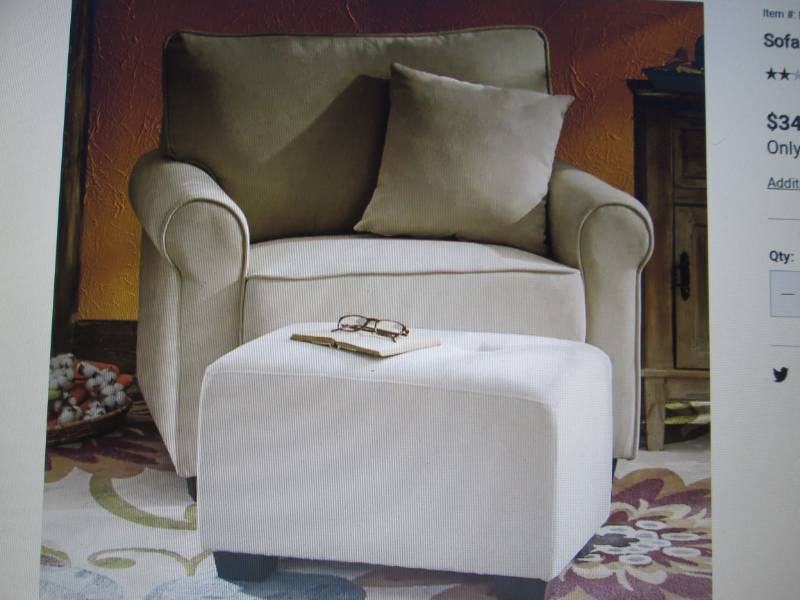 lot 109 image: Sofa Chair and Ottoman open box Ret...