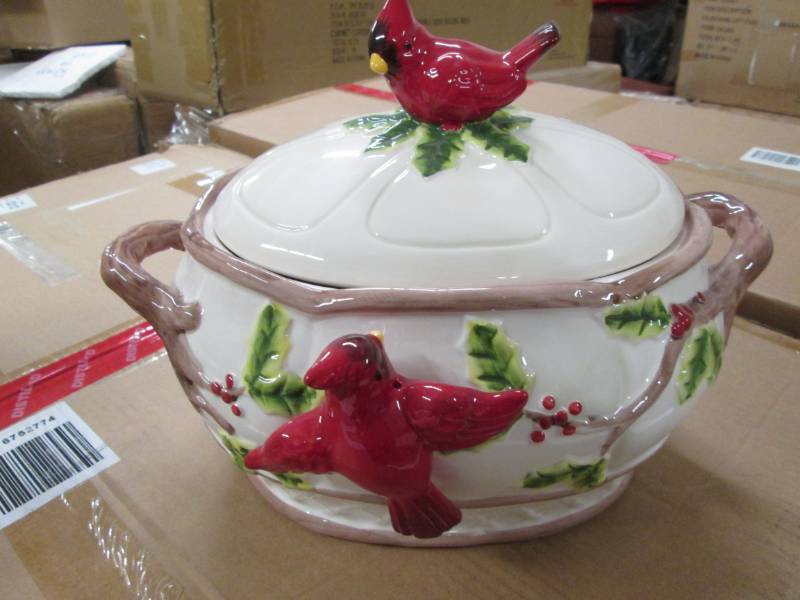 lot 174 image: Ceramic Holiday Soup Tureen...