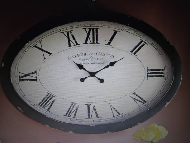 lot 187 image: Oval Wall Clock open box, untested ...