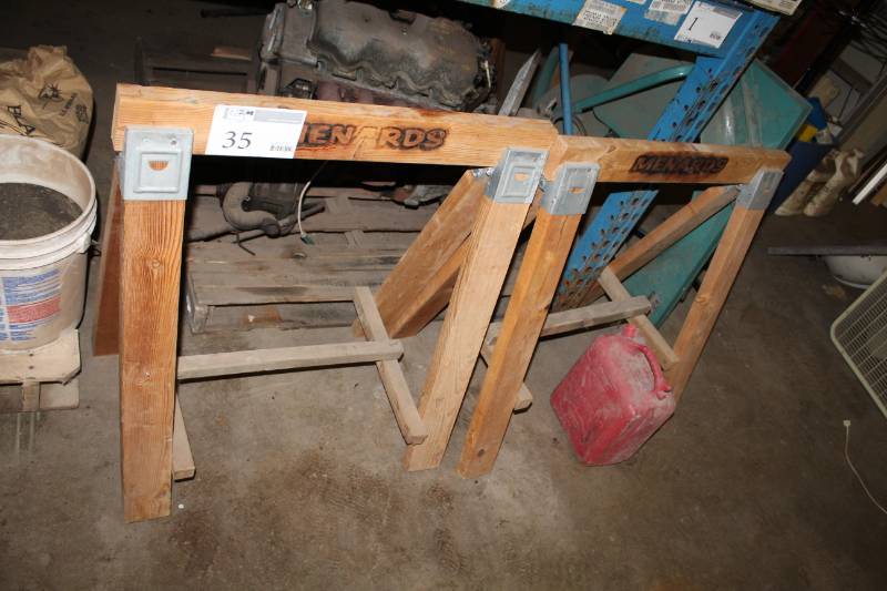 lot 35 image: Wood Sawhorses