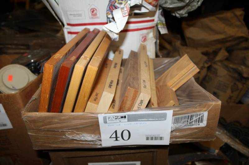 lot 40 image: Wood Samples - Red Oak Select, American Cherry, Maple 1st, Yellow Birch 2nd, Red Oak, Mahogany, White Birch, Clear Pine, And More