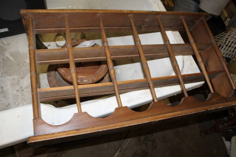 lot 57 image: Vintage 4-Tier Wood Display Rack