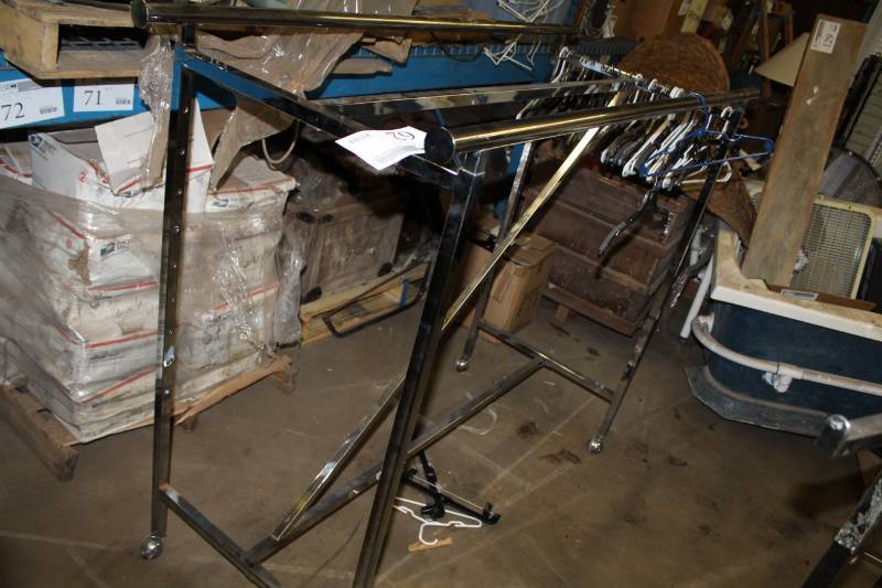 lot 62 image: Retail Rolling Metal Clothing Rack