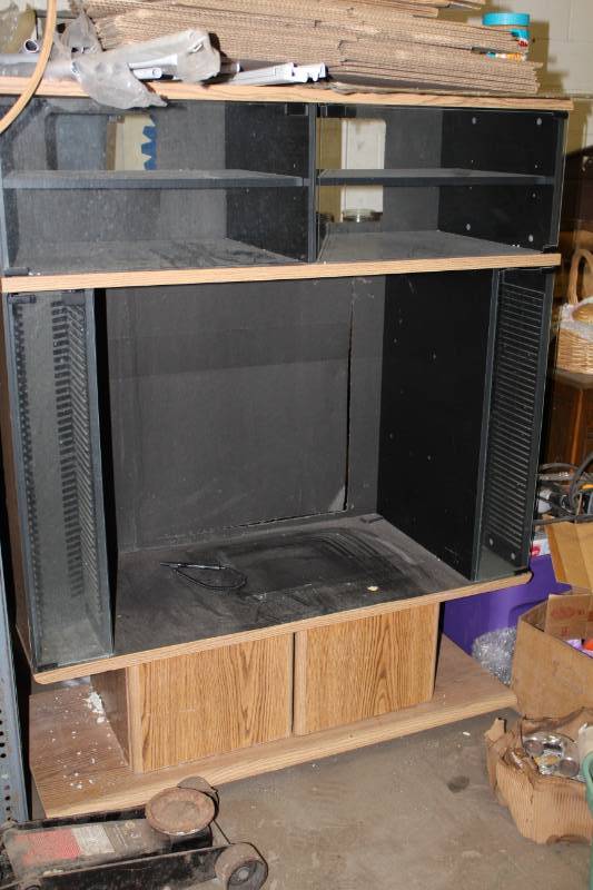 lot 136 image: Entertainment Center with Media Storage Shelves
