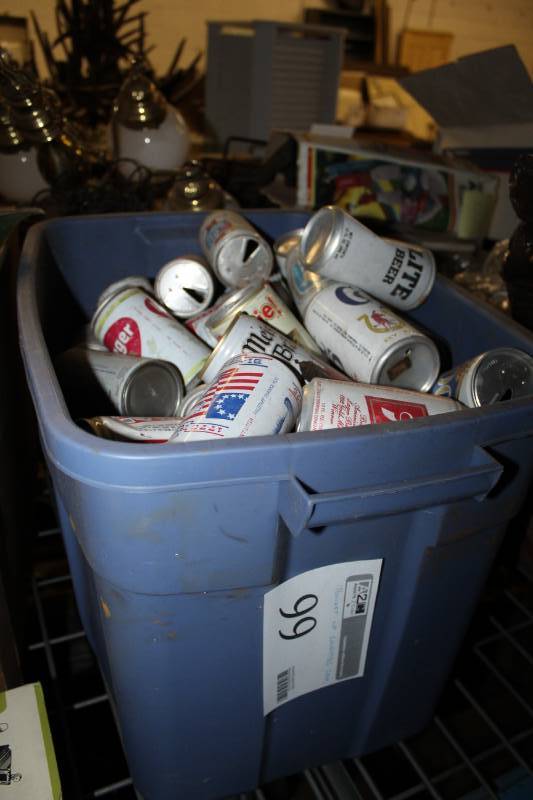 lot 99 image: Collectible 12-oz. Aluminum Beer Cans - Burgies, Colt 45, Meister Brau, Dixie, Lite, 900 Super Premium