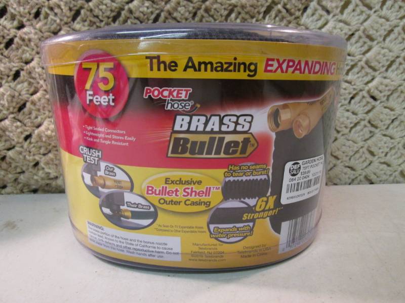 lot 54 image: 75 ft Pocket Hose Brass Bullet Expa...