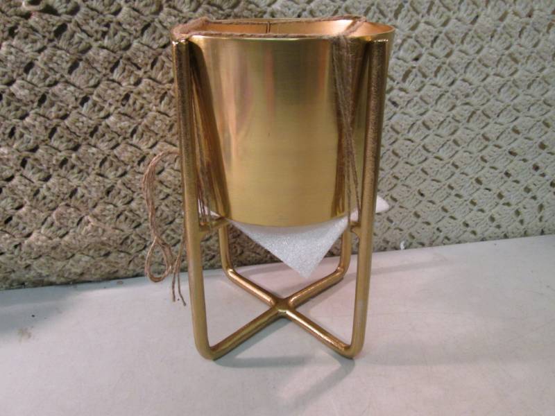 lot 81 image: Project 62 Metal Planter Gold 12 t...