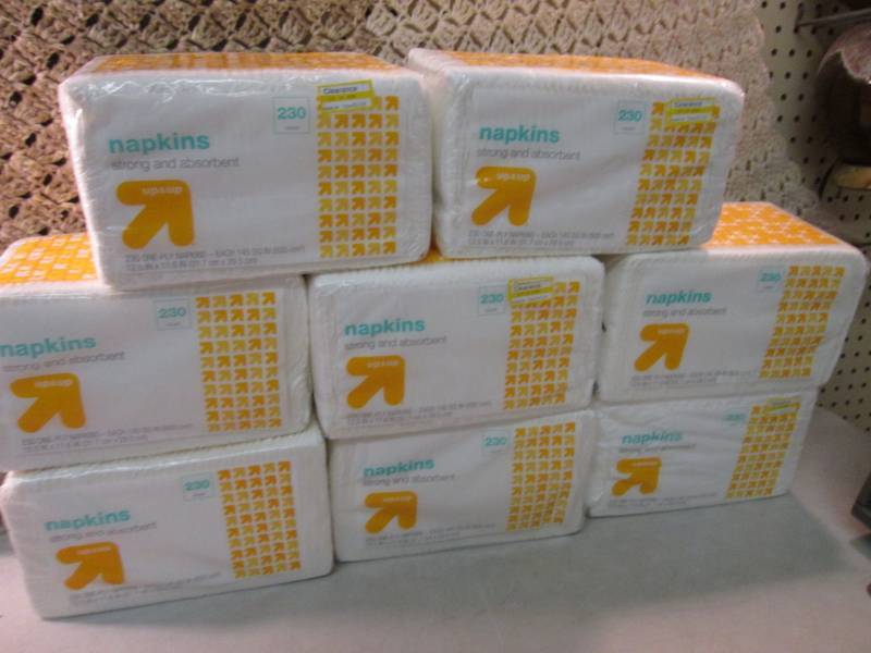lot 100 image: 8 Packs of Napkins 230 each. Retail...