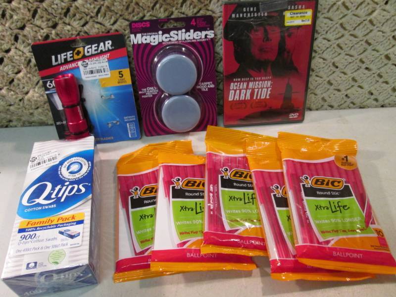 lot 152 image: Lot of Misc Q-Tips Pens DVD Etc.  F...