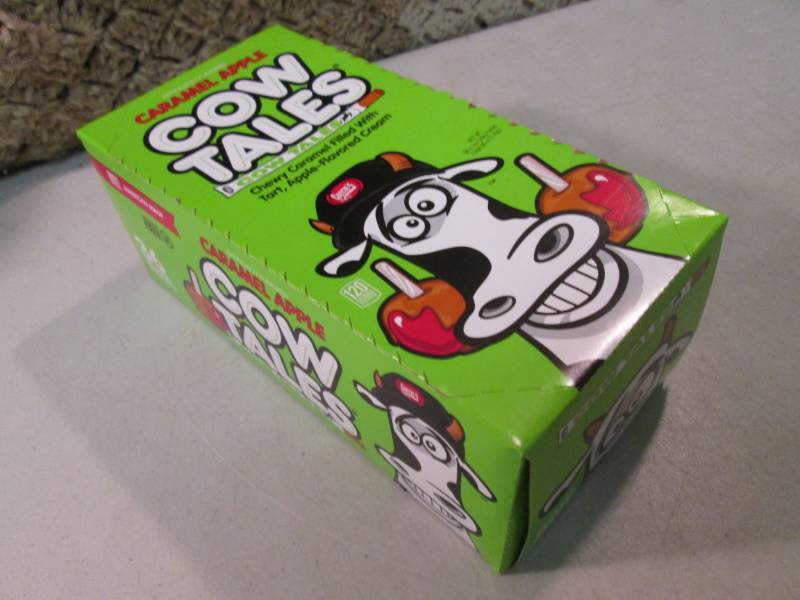 lot 213 image: Box of 36 Caramel Apple Cow Tales B...