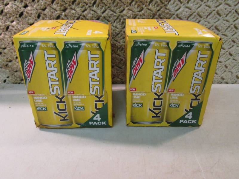 lot 231 image: 2 - 4-Packs of Mtn Dew Kick Start M...