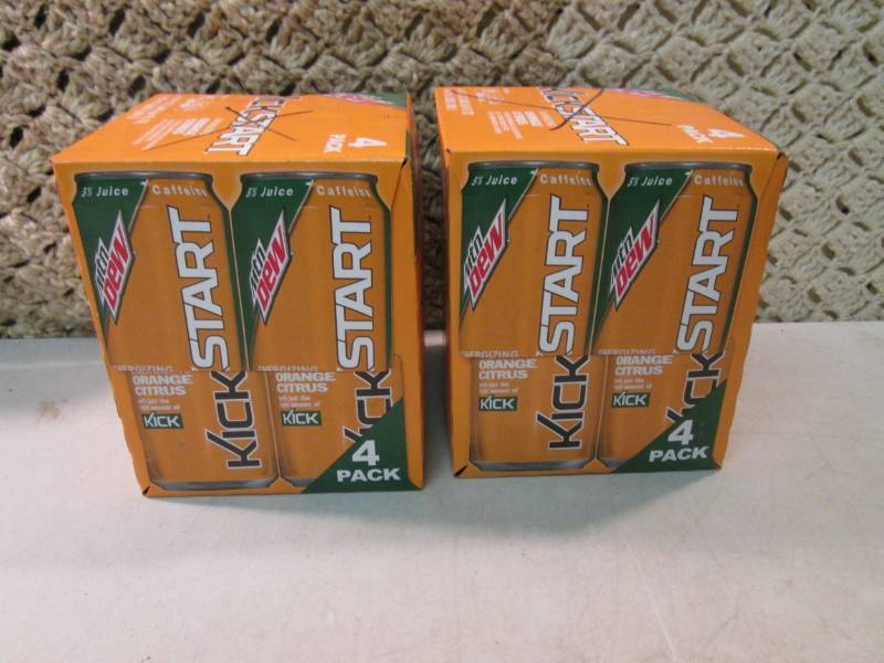 lot 233 image: 2 - 4-Packs of Mtn Dew Kick Start O...