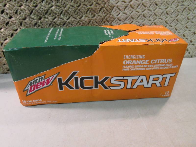 lot 236 image: 12-Pack of Mtn Dew Kick Start Orang...