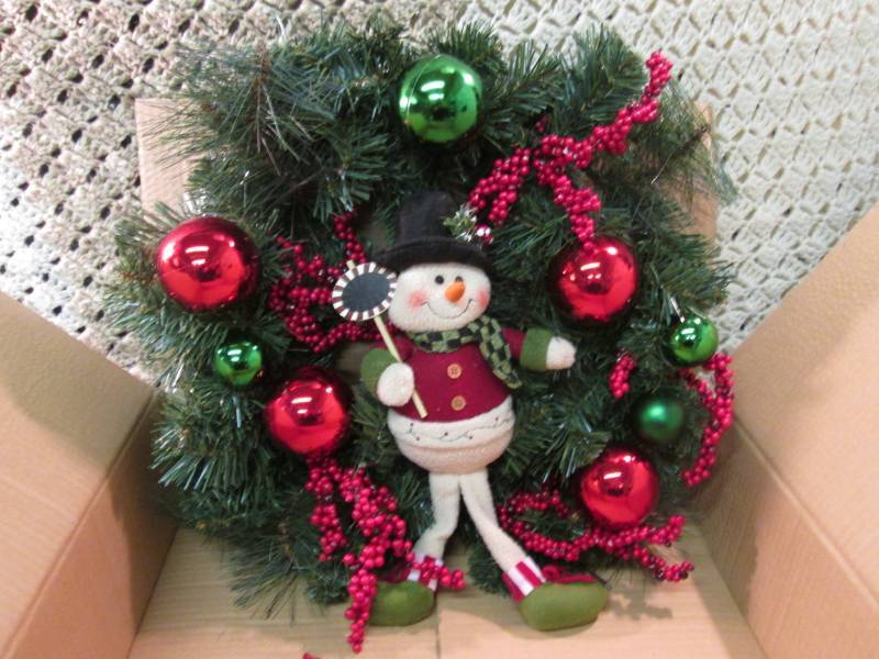 lot 241 image: 21 Light Up Snowman Wreath New in ...