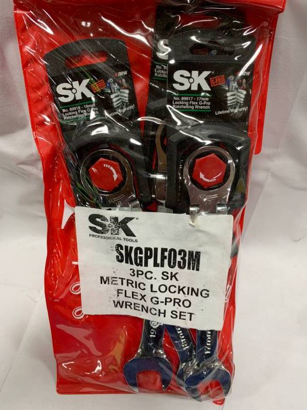 lot 52 image: SK Tool 3pc Metric Locking Flex G-Pro Set