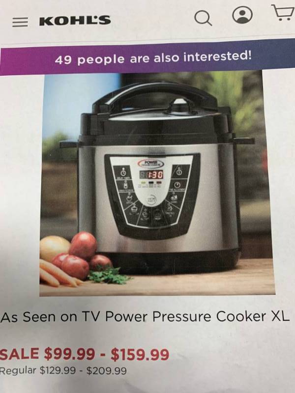 lot 81 image: Power Pressure Cooker XL