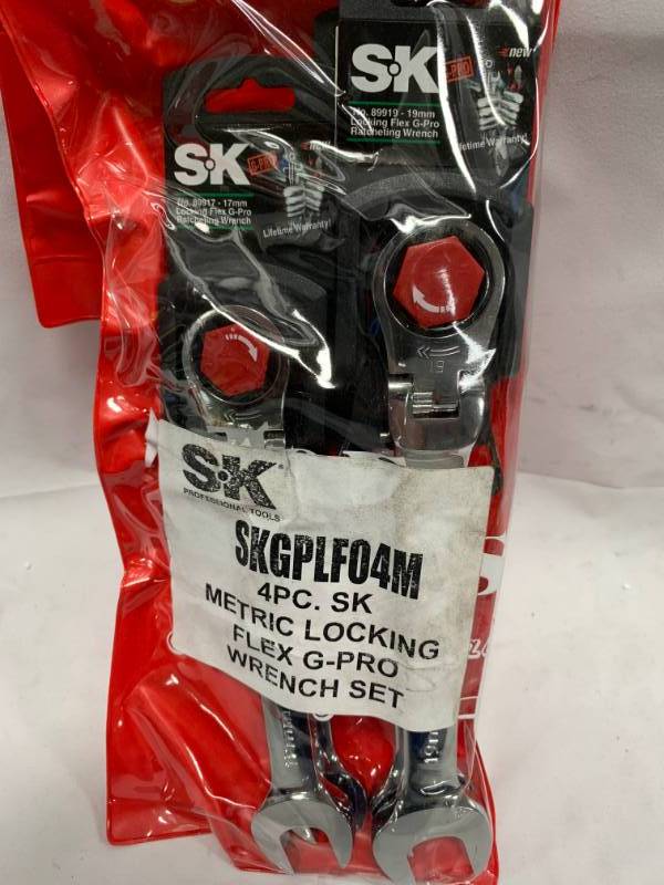 lot 86 image: SK Tools 4pc Metric Locking Flex G-Pro Wrench Set