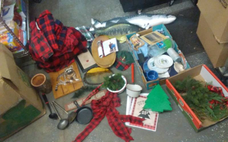 lot 45 image: Large Lot Of Lumber Jack, Plaid Rustic Cabin Decor