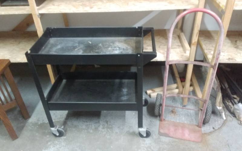 lot 49 image: Rolling 2-Tier Cart, 2-Wheeler