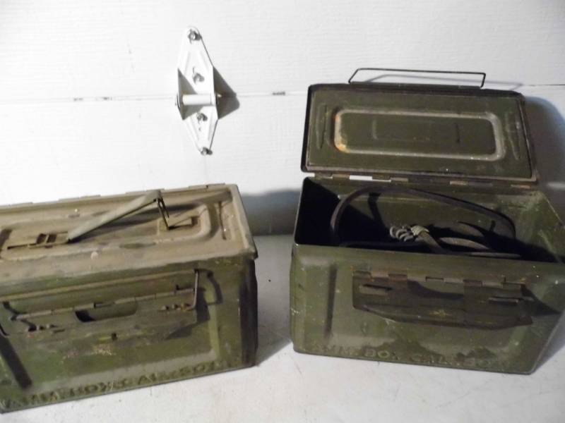 lot 81 image: Lot of 2 Ammo Containers w Chains