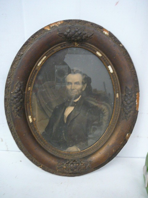 Antique Frame and Picture of Abraham Lincoln