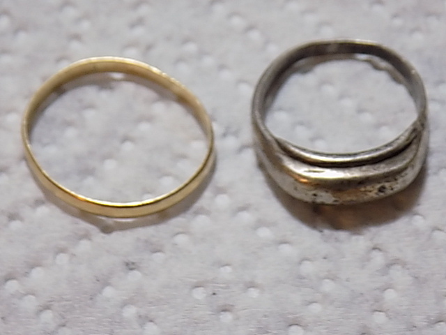 Mens Gold 14K Ring & Ring from Silver Dollar