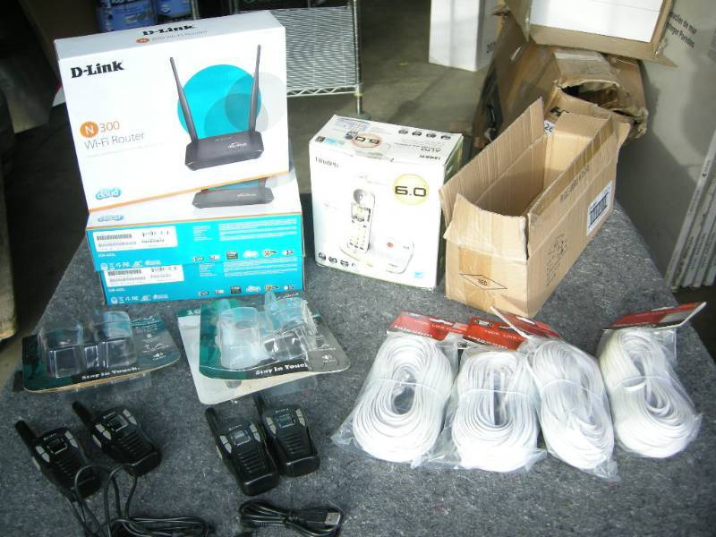 lot 34 image: Walkie-Talkies, D-Link Router, Phone