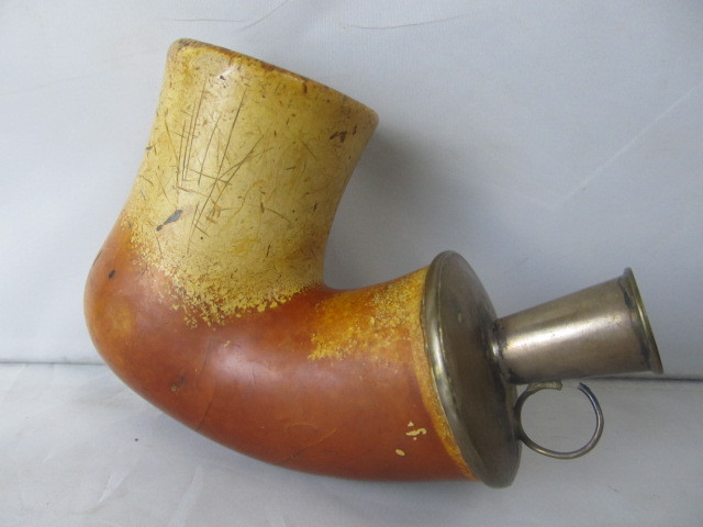 lot 48 image: Early Antique Smoking Pipe wSterling Mounts