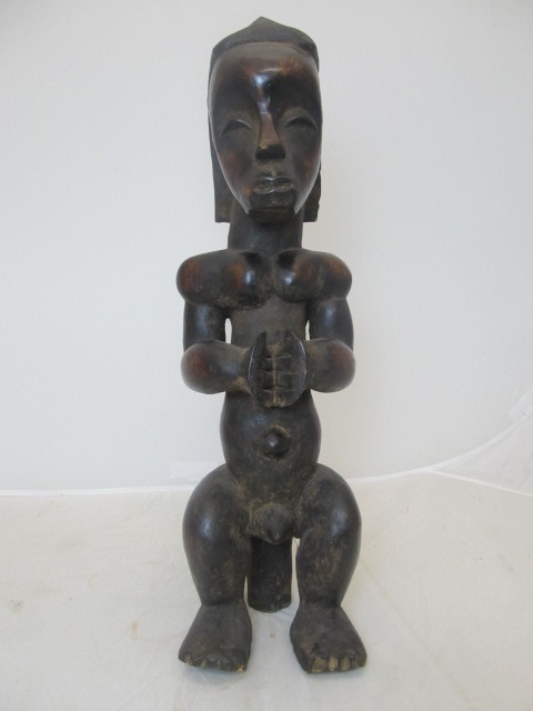 lot 59 image: Early Original Hand Carved African Fang Byeri Statue