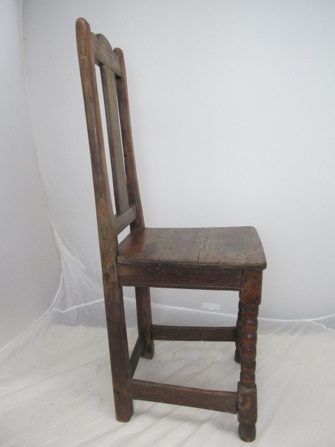 lot 43 image: Orig 18th Century Hand Carved Side Chair