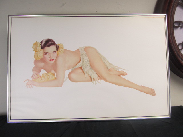 lot 159 image: Group of Large Framed Vintage VARGAS Pinup Prints